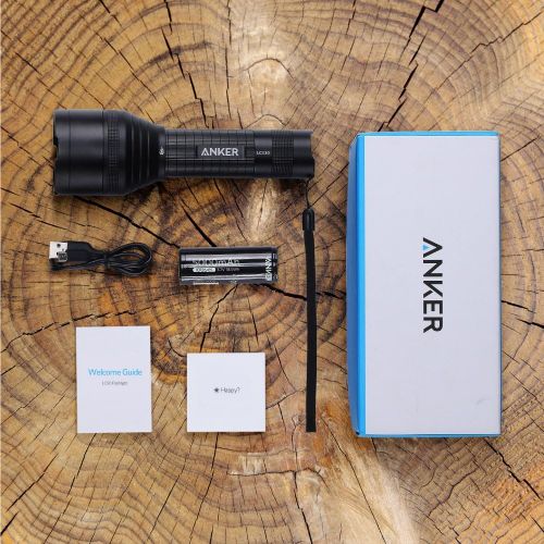 앤커 Anker Ultra-Bright Tactical Flashlight with 1300 Lumens, Rechargeable(26650 Battery Included), IPX7 Water-Resistant, Bolder LC130 LED with 5 Light Modes for Camping, Security, Emer