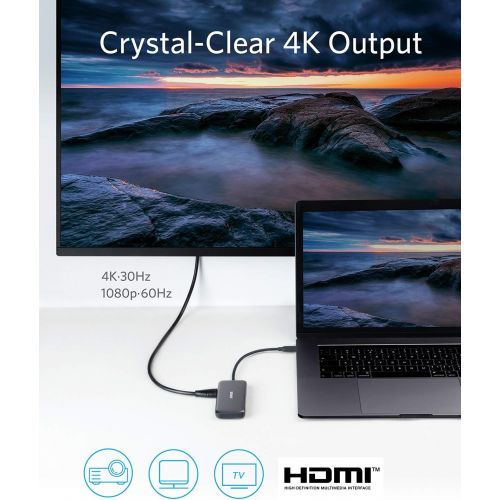 앤커 USB C Hub, Anker 5-in-1 USB C Adapter, with 4K USB C to HDMI, SD and microSD Card Reader, 2 USB 3.0 Ports, for MacBook Pro 2019/2018/2017, iPad Pro 2019/2018, Pixelbook, XPS, and M