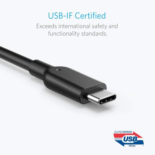 앤커 Anker Powerline II USB-C to USB 3.1 Gen2 Cable(3ft), USB-IF Certified for Samsung Galaxy Note 8, S8, S8+, S9, S10, iPad Pro 2018, MacBook, Sony XZ, LG V20 G5 G6, HTC 10, Xiaomi 5 a