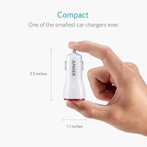 앤커 Anker 24W Dual USB Car Charger, PowerDrive 2 for iPhone X / 8/7 / 6s / Plus, iPad Pro/Air 2 / Mini, Note 5/4, LG, Nexus, HTC, and More