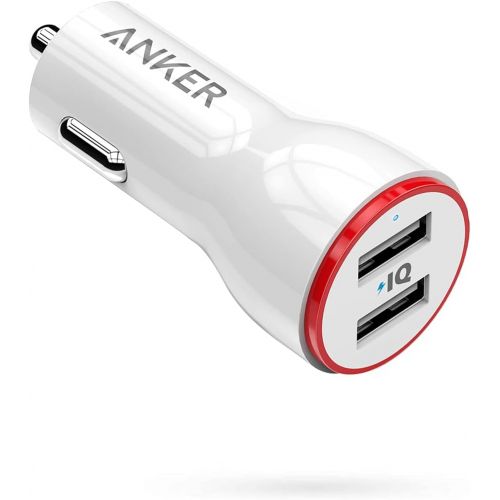 앤커 Anker 24W Dual USB Car Charger, PowerDrive 2 for iPhone X / 8/7 / 6s / Plus, iPad Pro/Air 2 / Mini, Note 5/4, LG, Nexus, HTC, and More