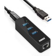 Anker 3-Port USB 3.0 HUB with 10/100/1000 Gigabit Ethernet Converter (3 USB 3.0 Ports, A RJ45 Gigabit Ethernet Port, Support Windows XP, Vista, Win7/8 (32/64 bit), Mac OS 10.6 and