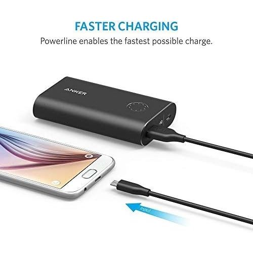 앤커 Anker [6-Pack Powerline Micro USB - Durable Charging Cable [Assorted Lengths] for Samsung, Nexus, LG, Motorola, Android Smartphones and More (Black)