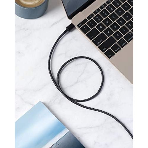 앤커 USB Type C Cable, Anker [2-Pack 3Ft] Premium Nylon USB-C to USB-A Fast Charging Type C Cable, for Samsung Galaxy S10 / S9 / S8 / Note 8, LG V20 / G5 / G6 and More(Black)