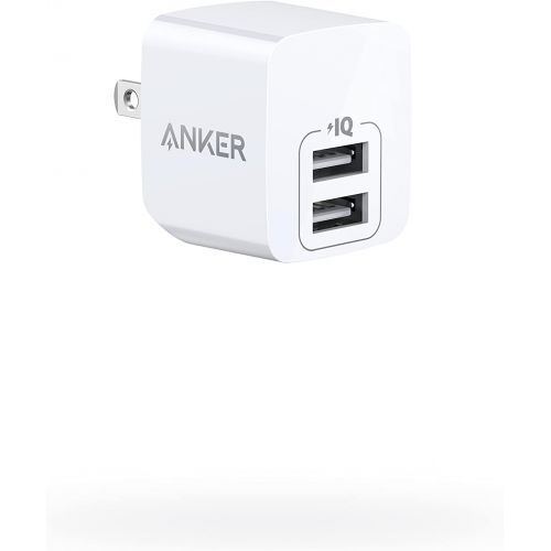 앤커 Anker USB Charger, Anker PowerPort Mini Dual Port Phone Charger, Super Compact USB Wall Charger 2.4A Output & Foldable Plug for iPhone 11/11 Pro/Max/8/7/X, iPad Pro/Air 2/Mini 4, S