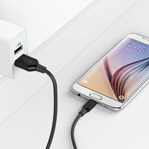 앤커 Anker Powerline Micro USB - Charging Cable, with Aramid Fiber and 5000+ Bend Lifespan for Samsung, Nexus, LG, Motorola, Android Smartphones and More (Gray, 6ft)