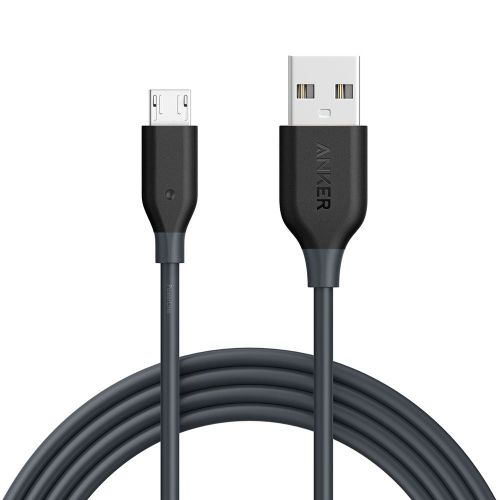 앤커 Anker Powerline Micro USB - Charging Cable, with Aramid Fiber and 5000+ Bend Lifespan for Samsung, Nexus, LG, Motorola, Android Smartphones and More (Gray, 6ft)