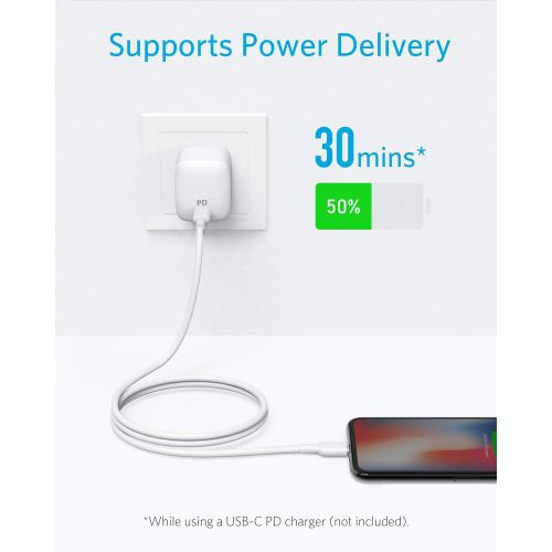 앤커 Anker USB C to Lightning Cable, iPhone 11 Charger [6ft Apple MFi Certified] Powerline II for iPhone SE / 11 Pro/X/XS/XR / 8 Plus/AirPods Pro, Supports Power Delivery