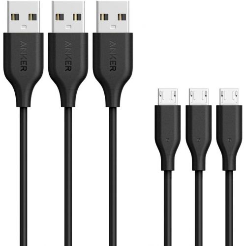 앤커 Anker [3-Pack] Powerline Micro USB (3ft) - Charging Cable for Samsung, Nexus, LG, Android Smartphones and More (Black)