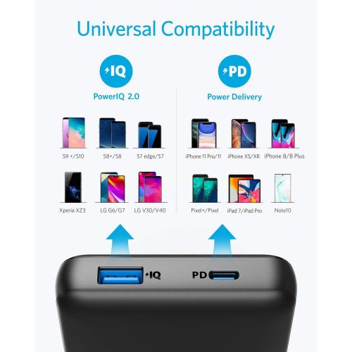 앤커 Anker USB C Portable Charger, PowerCore Essential 20000 PD (18W) Power Bank, High-Capacity 20000mAh Power Delivery Battery Pack for iPhone 11/11 Pro/11 Pro Max/X/8, Samsung (PD Cha