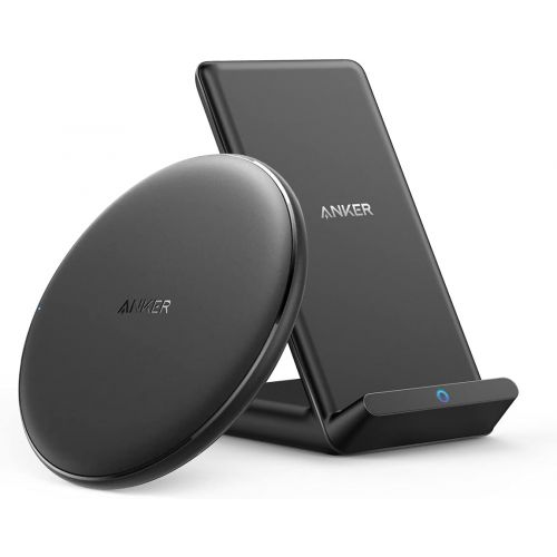 앤커 Anker Wireless Chargers Bundle, PowerWave Pad & Stand Upgraded, Qi-Certified, 7.5W for iPhone 11, 11 Pro, 11 Pro Max, Xs Max, XR, XS, X, 8, 10W for Galaxy S20 S10 S9, Note 10 Note
