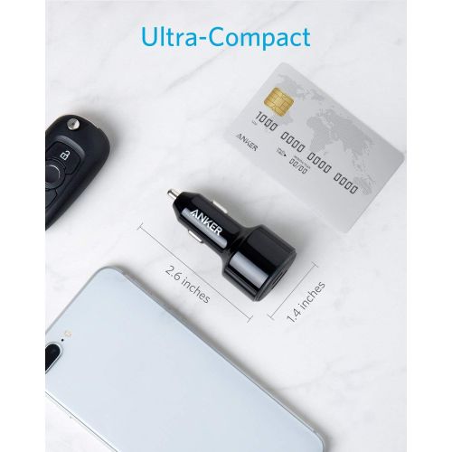 앤커 USB C Car Charger, Anker 49.5W PowerDrive Speed+ 2 Car Adapter with One 30W PD Port for MacBook Pro/Air 2018, iPad Pro, iPhone XS/Max/XR/X/8, S10/S9, and One 19.5W Fast Charge Port