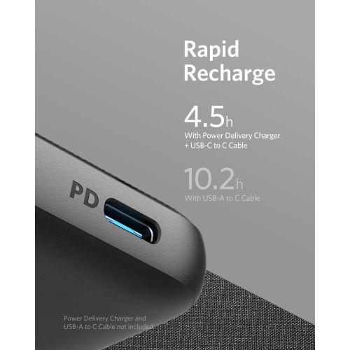 앤커 Anker PowerCore III Sense 10K, 10000mAh Portable Charger USB-C Power Delivery (18W) Power Bank for iPhone 11/11 Pro / 11 Pro Max / 8 / X/XS/XR, S10, Pixel 3, iPad Pro 2018, and Mor