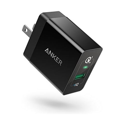 앤커 Quick Charge 3.0, Anker 18W 3Amp USB Wall Charger (Quick Charge 2.0 Compatible) Powerport+ 1 for Anker Wireless Charger, Galaxy S10e/S10/S9/S8/Plus, Note 9/8, LG G7/V40/V30+, iPhon