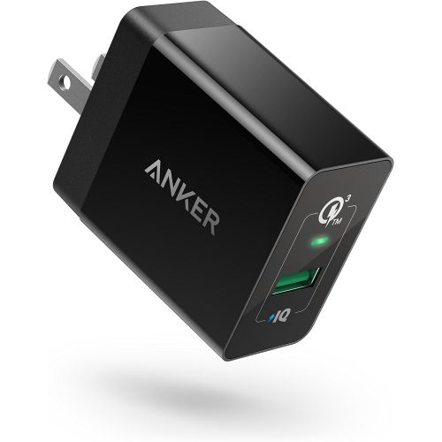 앤커 Quick Charge 3.0, Anker 18W 3Amp USB Wall Charger (Quick Charge 2.0 Compatible) Powerport+ 1 for Anker Wireless Charger, Galaxy S10e/S10/S9/S8/Plus, Note 9/8, LG G7/V40/V30+, iPhon