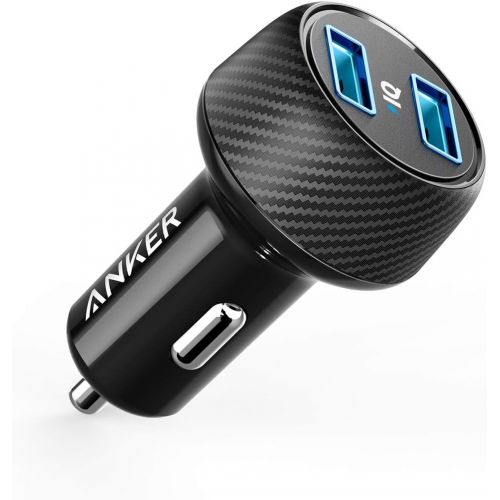 앤커 Anker 24W 4.8A Car Charger, 2-Port Ultra-Compact PowerDrive 2 Elite with PowerIQ Technology and LED for iPhone XS/Max/XR/X/8/7/6/Plus, iPad Pro/Air/Mini, Galaxy Note/S Series, LG,