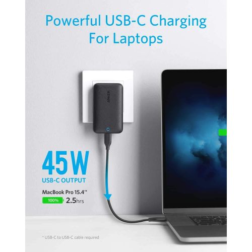앤커 USB C Charger, Anker 45W Ultra-Slim Fast Charger for Travel, PowerPort Atom III 45W Slim Type C Charger, for USB-C Laptops, MacBook, iPhone 11/11 Pro /11 Pro Max/XR/XS/Max,Galaxy,