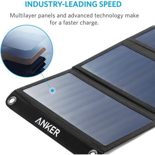 앤커 Solar Panel, Anker 21W 2-Port USB Portable Solar Charger with Foldable Panel, PowerPort Solar for iPhone 11/Xs/XS Max/XR/X/8/7, iPad Pro/Air/Mini, Galaxy S9/S8/S7/S6, and More