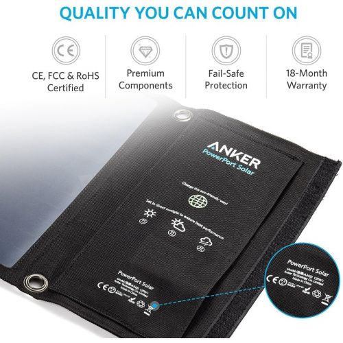 앤커 Solar Panel, Anker 21W 2-Port USB Portable Solar Charger with Foldable Panel, PowerPort Solar for iPhone 11/Xs/XS Max/XR/X/8/7, iPad Pro/Air/Mini, Galaxy S9/S8/S7/S6, and More