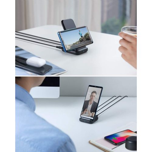 앤커 Anker 3-in-1 Multi-Device Wireless Charging Station, PowerWave 10 Stand with 2 USB-A Ports, for iPhone 11, 11 Pro, XS Max, XR, XS, X, 8, 8 Plus, Galaxy S20, S10, S9, S8, 36W Power