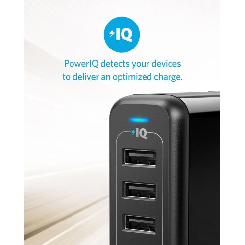 앤커 Anker 40W 4-Port USB Wall Charger with Foldable Plug, PowerPort 4 for iPhone XS/XS Max/XR/X/8/7/6/Plus, iPad Pro/Air 2/Mini 4/3, Galaxy/Note/Edge, LG, Nexus, HTC, and More