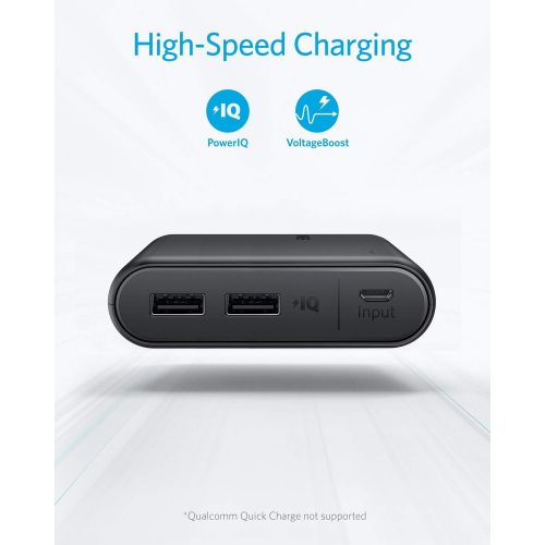 앤커 Anker PowerCore 13000 Portable Charger - Compact 13000mAh 2-Port Ultra Portable Phone Charger Power Bank with PowerIQ and VoltageBoost Technology for iPhone, iPad, Samsung Galaxy (