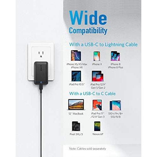 앤커 Anker 30W PIQ 3.0 & GaN Tech Power Delivery USB C Charger, PowerPort Atom III Slim Compact Type-C Charger for iPhone 11/11 Pro / 11 Pro Max/XR/XS/Max, Galaxy, Pixel, MacBook and Mo