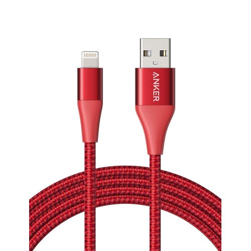 앤커 Anker Powerline+ II Lightning Cable (6ft), MFi Certified for Flawless Compatibility with iPhone X/8/8 Plus/7/7 Plus/6/6 Plus/5/5S and More(Red)