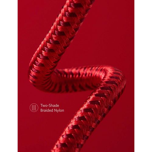 앤커 Anker Powerline+ II Lightning Cable (6ft), MFi Certified for Flawless Compatibility with iPhone X/8/8 Plus/7/7 Plus/6/6 Plus/5/5S and More(Red)