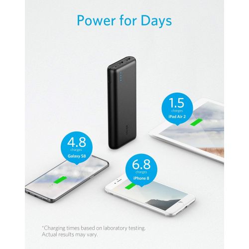 앤커 Portable Charger Anker PowerCore 20100mAh - Ultra High Capacity Power Bank with 4.8A Output and PowerIQ Technology, External Battery Pack for iPhone, iPad & Samsung Galaxy & More (