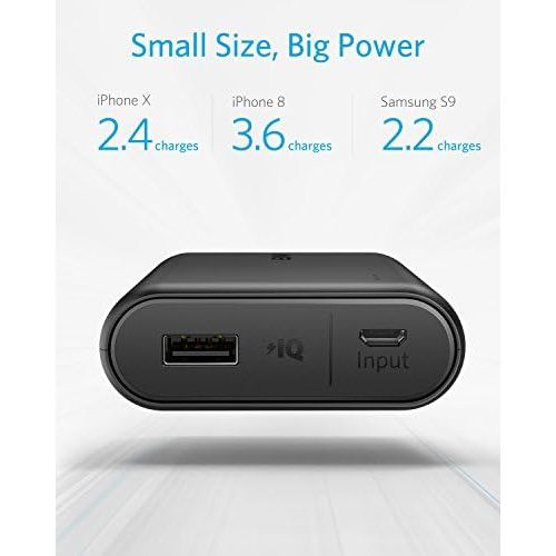 앤커 Anker PowerCore 10000 Portable Charger, One of The Smallest and Lightest 10000mAh Power Bank, Ultra-Compact Battery Pack, High-Speed Charging Technology Phone Charger for iPhone, S