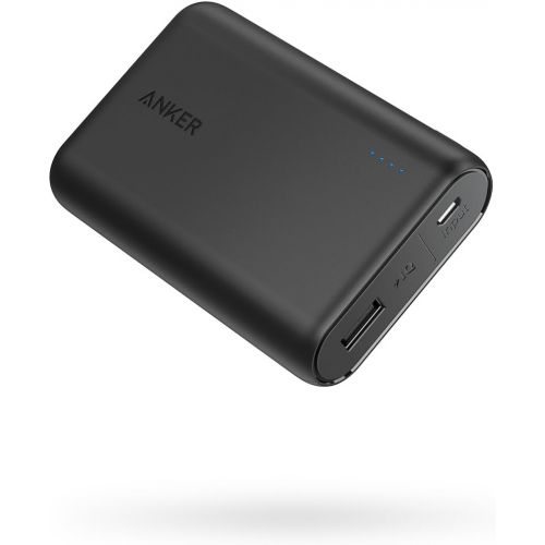 앤커 Anker PowerCore 10000 Portable Charger, One of The Smallest and Lightest 10000mAh Power Bank, Ultra-Compact Battery Pack, High-Speed Charging Technology Phone Charger for iPhone, S