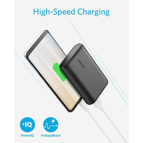 앤커 Anker PowerCore 10000 Portable Charger, One of The Smallest and Lightest 10000mAh Power Bank, Ultra-Compact Battery Pack, High-Speed Charging Technology Phone Charger for iPhone, S