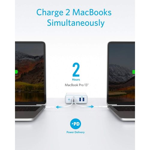 앤커 USB-C Charger, Anker 100W 4-Port Type-C Charging Station with Power Delivery, PowerPort Atom PD 4 [Intelligent Power Allocation] for MacBook Pro/Air, iPad Pro, Pixel, iPhone Xs/Max