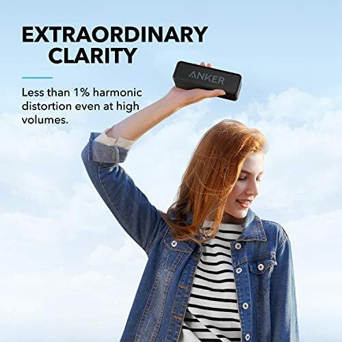 앤커 Bluetooth Speakers, Anker Soundcore Bluetooth Speaker with Loud Stereo Sound, 24-Hour Playtime, 66 ft Bluetooth Range, Built-in Mic. Perfect Portable Wireless Speaker for iPhone, S