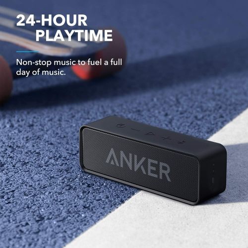 앤커 Bluetooth Speakers, Anker Soundcore Bluetooth Speaker with Loud Stereo Sound, 24-Hour Playtime, 66 ft Bluetooth Range, Built-in Mic. Perfect Portable Wireless Speaker for iPhone, S