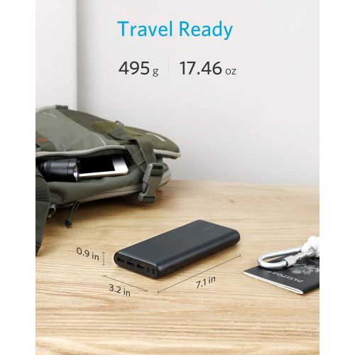 앤커 Anker PowerCore 26800 Portable Charger, 26800mAh External Battery with Dual Input Port and Double-Speed Recharging, 3 USB Ports for iPhone, iPad, Samsung Galaxy, Android and Other