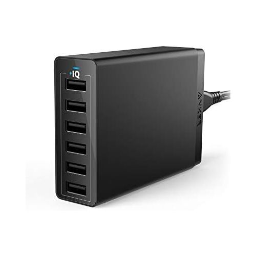 앤커 USB Wall Charger, Anker 60W 6 Port USB Charging Station, PowerPort 6 Multi USB Charger for iPhone Xs/Max/XR/X/8/7/Plus, iPad Pro/Air 2/Mini/iPod, Galaxy S9/S8/S7/Edge/Plus, Note, L