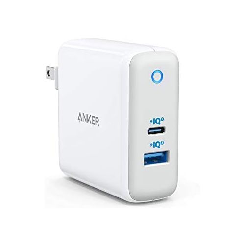 앤커 USB C Charger, Anker 60W PIQ 3.0 & GaN Tech Dual Port Charger, PowerPort Atom III (2 Ports) Travel Charger with a 45W USB C Port, for USB-C Laptops, MacBook, iPad Pro, iPhone, Gala