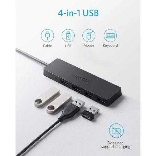 앤커 [무료배송]앤커 4포트 유에스비 허브 Anker 4-Port USB 3.0 Hub, Ultra-Slim Data USB Hub with 2 ft Extended Cable [Charging Not Supported], for MacBook, Mac Pro, Mac mini, iMac, Surface Pro, XPS, PC, Flash Drive, Mobile HDD