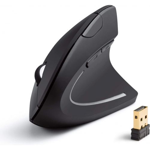 앤커 [아마존베스트]Anker 2.4G Wireless Vertical Ergonomic Optical Mouse, 800 / 1200 /1600 DPI, 5 Buttons for Laptop, Desktop, PC, Macbook - Black