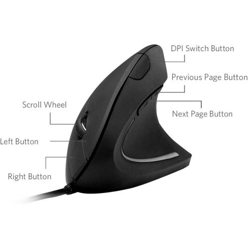 앤커 [아마존베스트]Anker Ergonomic Optical USB Wired Vertical Mouse 1000/1600 DPI, 5 Buttons CE100