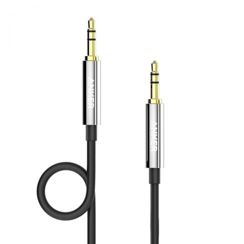 앤커 Anker 3.5mm Premium Auxiliary Audio Cable (4ft / 1.2m) AUX Cable for Headphones, iPods, iPhones, iPads, Home / Car Stereos and More (Black)