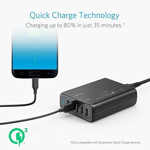 앤커 [아마존베스트]Anker PowerPort Speed 5, 63W 5 Port USB Charger, Power Supply with Quick Charge 3.0 & Power IQ for Samsung Galaxy S8 / S7 / S6 / Edge / Plus / Note, iPhone, iPad, LG, Nexus, HTC et