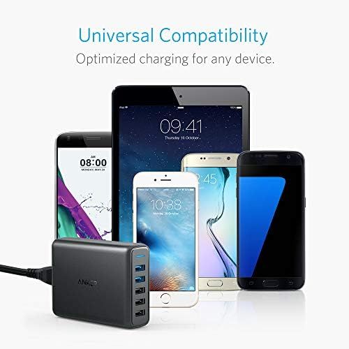 앤커 [아마존베스트]Anker PowerPort Speed 5, 63W 5 Port USB Charger, Power Supply with Quick Charge 3.0 & Power IQ for Samsung Galaxy S8 / S7 / S6 / Edge / Plus / Note, iPhone, iPad, LG, Nexus, HTC et