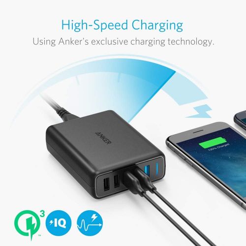 앤커 [아마존베스트]Anker PowerPort Speed 5, 63W 5 Port USB Charger, Power Supply with Quick Charge 3.0 & Power IQ for Samsung Galaxy S8 / S7 / S6 / Edge / Plus / Note, iPhone, iPad, LG, Nexus, HTC et