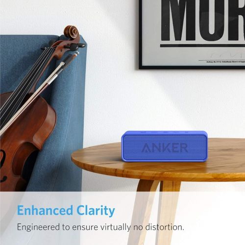 앤커 Anker SoundCore 24-Hour Playtime Bluetooth Speaker with Loud 10W Stereo Sound, Rich Bass, 66 ft Bluetooth Range, Built-in Mic. Portable Wireless Speaker for iPhone, Samsung, and Mo