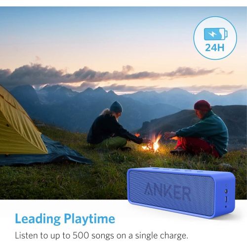 앤커 Anker SoundCore 24-Hour Playtime Bluetooth Speaker with Loud 10W Stereo Sound, Rich Bass, 66 ft Bluetooth Range, Built-in Mic. Portable Wireless Speaker for iPhone, Samsung, and Mo