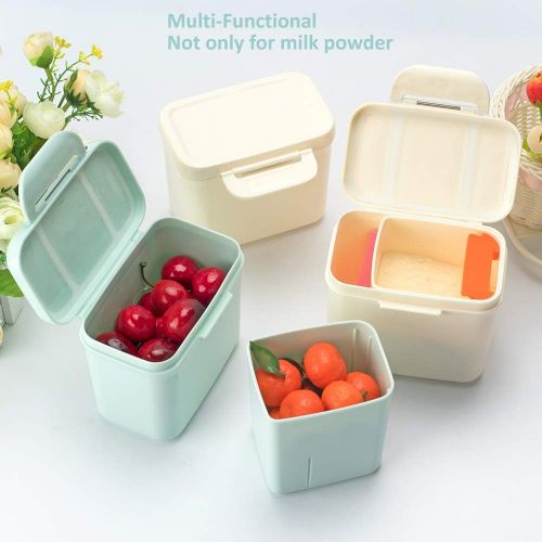  [아마존베스트]Formula Dispenser - Ankou Portable Formula Powder Dispenser with Leveller - BPA Free Airtight Milk Powder Pot Box - Food Storage Container (Beige)