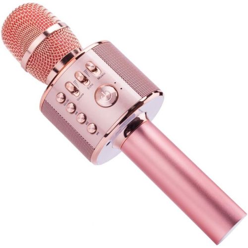  [아마존핫딜][아마존 핫딜] Ankuka Bluetooth Karaoke Microphone, 3 in 1 Multi-Function Handheld Wireless Karaoke Machine for Kids, Portable Mic Speaker Home, Party Singing Compatible with iPhone/Android/PC (R